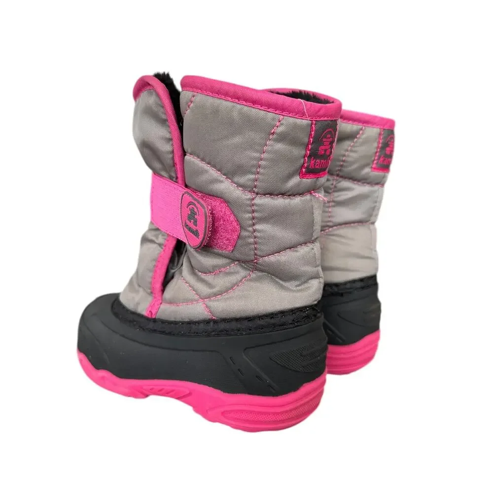 Kamik Kids Winter Boots in Gray and Pink